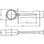 Teng Tools Kiintolenkkiavain 160751400; 75 mm; 330 mm