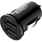 Aukey CC-S1 Mini mobiililaturi 2xUSB-A 24W 4.8A Black Auto
