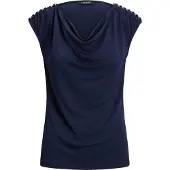 Ralph Lauren Str Matte Jersey-R-Knit Top - Navy - M
