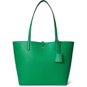 Ralph Lauren Faux-Leather Medium Reversible Tote Bag - Green - ONE SIZE