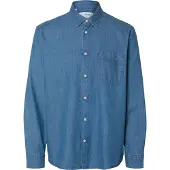 Selected Slmclaus-Carlo Reg Denim Ls Shirt Noos - Blue - L