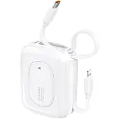 Dudao Powerbank 22.5W 10000mAh sisäänrakennetulla USB-C:llä ja salamakaapelilla - Valkoinen