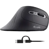 Equip 245119, Oikeakätinen, Vaakasuuntainen muotoilu, Optinen, USB Type-A + USB Type-C, 7200 DPI, Musta
