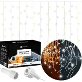 Springos Valoverho 300 led-ranka, sisätiloissa / ulkona jääpuikko valot valkoinen lämmin + valkoinen vilkku UNIVERSAL