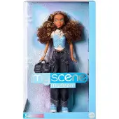 Barbie Signature My Scene Madison -nukke ja asusteet Y2K-henkinen asu, perhosylkillinen cargo-farkkukassi ja nuken teline