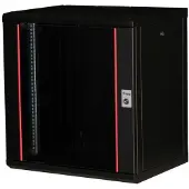 Equip EPM-12-6045-B-CBAA, Seinään asennettava laitekehikko, 12U, Näppäinlukko, Kotelon kiskot, 22,5 kg, Musta