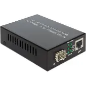 DeLOCK Media Converter 1000Base-T to SFP, 1000 Mbit/s, 1000Base-T, 10Base-T, Gigabitti Ethernet, 10,100,1000 Mbit/s, Musta, SFP (86220)