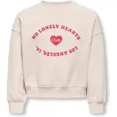 Kids Only Kogbetina L/S O-Neck Printed Swt - Cream - 158-164