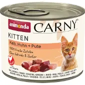 Animonda Carny 24x200g Kitten Carny vasikka, kana & kalkkuna Animonda kissanruoka