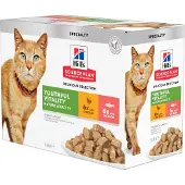 Hill's Pet Nutrition 12x85g Mature Adult 7+ Senior Vitality kana & lohi kissan märkäruoka