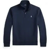 Ralph Lauren Double-Knit Quarter-Zip Pullover - Navy - XS