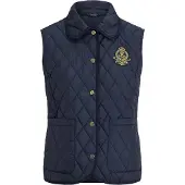 Ralph Lauren Crest-Patch Diamond-Quilted Vest - Navy - XS