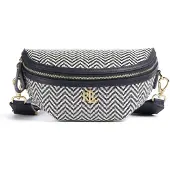 Ralph Lauren Herringbone Woven Marcy Belt Bag - White - ONE SIZE