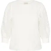 KAFFE CURVE Kcbella Lace T-Shirt - White - XL