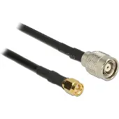 DeLOCK 89513, 5 m, RG-58 C/U, RP-TNC, SMA, Musta