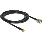 DeLOCK - Antennekabel - TNC han til SMA han - 2.5 m - koaksial - sortti