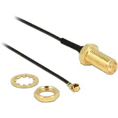 DeLOCK 89471, 0,1 m, RP-SMA, MHF/ U.FL-LP-068, Musta