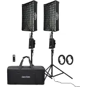 Godox FL100-K2 - 2 joustavaa FL100 LED-paneelia telineen ja laukun kanssa