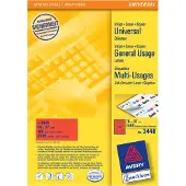 Avery-Zweckform 3448, Punainen, Itse kiinnittyvä tulostintarra, A4, Paperi, Laser/Inkjet, Kiinteä