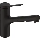 Hansgrohe Zesis M33 yksivipuinen keittiöhana ulosvedettävällä suihkulla - mattamusta