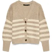 Vero Moda Neuletakki 'VMLEA' ecru / taupe