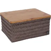 Handed By - Top Fit Säilytyskori kannella 31x23x15 cm Taupe