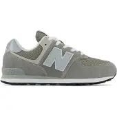 New Balance unisex for kids. GC574V1 Leather trainers 574 grey (38.5 W), Flat, Laces, Casual, children's fashion