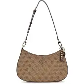 GUESS Käsilaukku 'NOELLE II TOP ZIP SHOULDER BAG' ruskea / vaaleanruskea