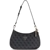 GUESS Käsilaukku 'NOELLE II TOP ZIP SHOULDER BAG' antrasiitti / musta
