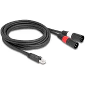 DeLOCK 88173, RJ-45, Uros, 2 x XLR (3-pin), Uros, 2 m, Musta
