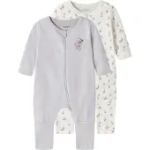 Name it Yöpuku khaki / pastellinvioletti / roosa / offwhite