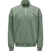 Only & Sons Onsceres Ovz Track Half Zip Sweat Vd - Green - M