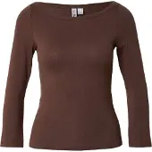 Pieces Pcphoebe 3/4 Boatneck Top Jrs Noos Bc - Brown - XL