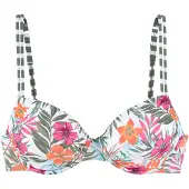 Venice beach Bikinitoppi 'Summer' vihreä / vaaleanpunainen / valkoinen