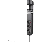 NeoMounts VOLT Desk Clamp, pöytäpistorasia, 3x Schuko, 2x USB-C PD 20W, USB-A 18W, musta