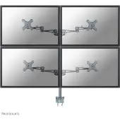 NeoMounts FLAT SCREEN DESK MOUNT (CLAMP) 4 SCREENS SILVER (FPMA-D935D4)