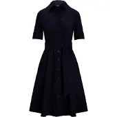 Ralph Lauren Silky Strtch Cotton-Dress - Navy - 36