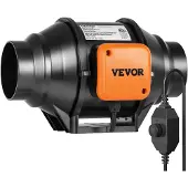Vevor -kanavatuuletin, 102 mm, 129,7 CFM, säädettävällä nopeudensäätimellä, hiljainen AC-moottori, tuuletus- ja poistoilmapuhallin jäähdytyksen tehostamiseen, kasvatustelttoihin, vesiviljelyyn