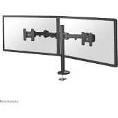 NeoMounts 10-27" x2 Monitor Desk Mount, näyttövarsi pöydälle kahdelle näytölle, musta