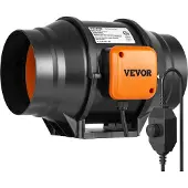 Vevor -kanavatuuletin, 152,4 mm, 323,7 CFM, säädettävällä nopeudensäätimellä, hiljainen AC-moottori, tuuletus- ja poistopuhallin jäähdytyksen tehostamiseen, kasvatustelttoihin, vesiviljelyyn
