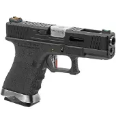 WE G-force 19 Bk Silver Barrel Metal Version Gbb Airsoft-pistooli
