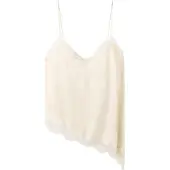 Mango Asymmetric Lace Camisole Top - Cream - S