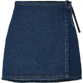 Pieces Flora Wrap Denim Korkeavyötäröinen Lyhyt Hame
