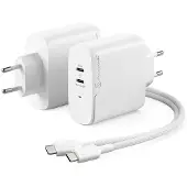 Alogic Rapid Power 2-Port 45+18W verkkovirtalaturi + 2m USB-C kaapeli