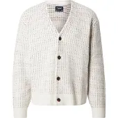 Abercrombie & Fitch Cream Birdseye Cropped Vintage Cardigan - Beige - M