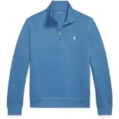 Ralph Lauren Double-Knit Quarter-Zip Pullover - Blue - S