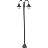 LINDBY Madea ulkovalaisin, harmaa, 2-valo, 212 cm, E27, IP44 , himmennettävä, Musta, Alumiini, Moderni