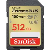 SanDisk – Extreme PLUS 512GB SDXC 190MB/s UHS-I (SDSDXWV-512G-GNCIN)