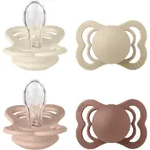 BIBS Supreme Tutti 4-pack Silikoni Koko 1, Ivory/Vanilla/Blush/Woodchuck