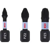 Bosch Impact Control Screwdriver Bits Set PZ1-PZ2-PZ3 25 mm